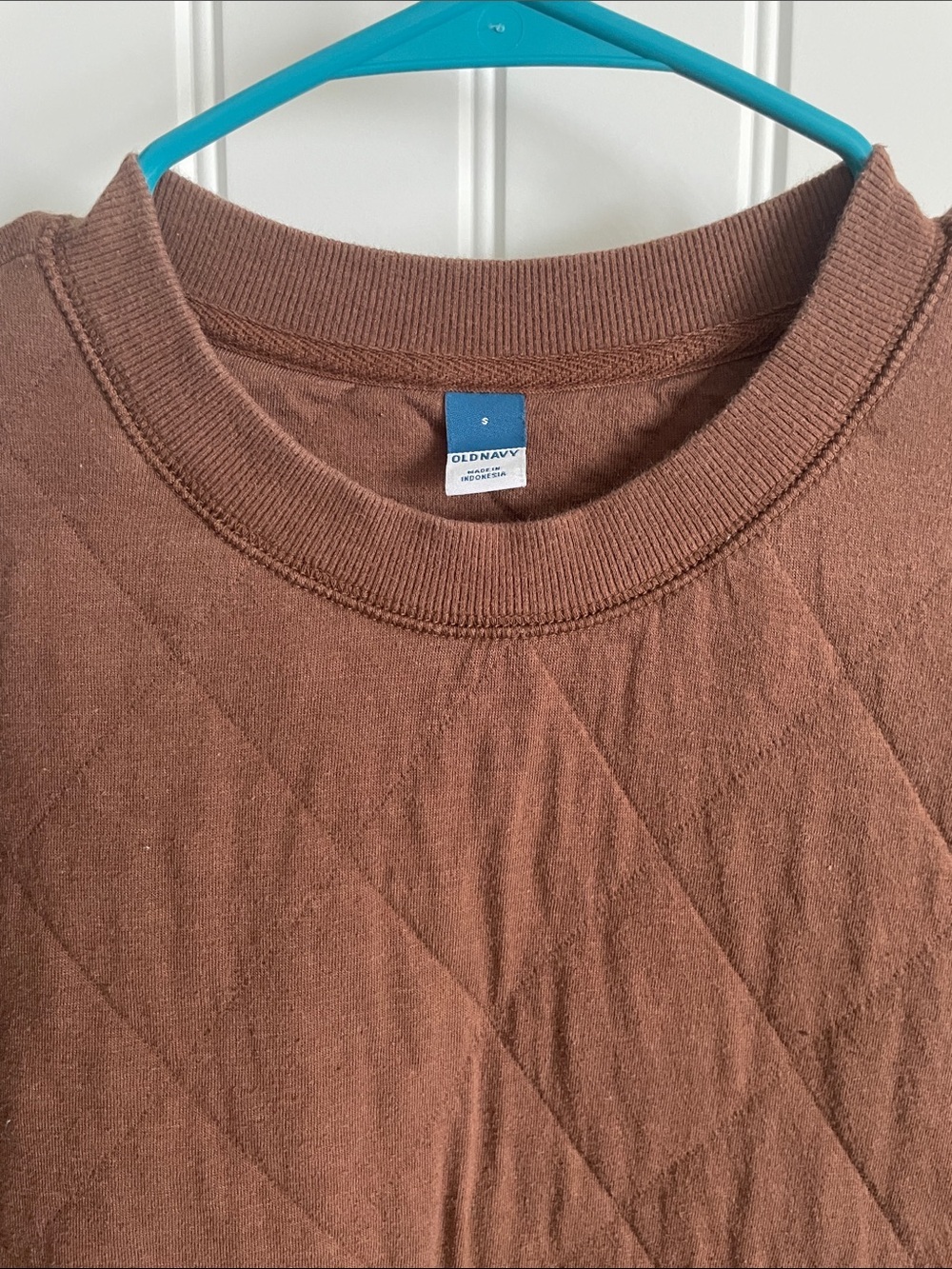 Old Navy Women's Quilted Crewneck Sweater - Brown women’s small - Picture 2 of 4